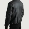 Men's Black Leather Sven Bomber Jacket