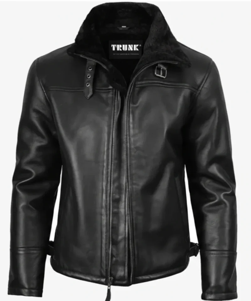 Men's B3 Bomber Black Shearling Leather Jacket