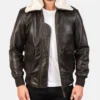 Men's Airin G-1 Brown Leather Bomber Jacket