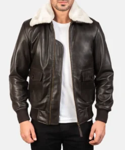 Men's Airin G-1 Brown Leather Bomber Jacket