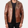 Men's Alberto Shearling Brown Leather Jacket