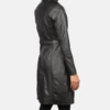 Women's Black Alexis Single Breasted Leather Coat