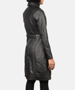 Women's Black Alexis Single Breasted Leather Coat