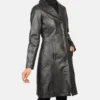 Women's Black Alexis Single Breasted Leather Coat