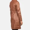Women's Brown Alexis Single Breasted Leather Coat