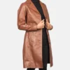 Women's Brown Alexis Single Breasted Leather Coat