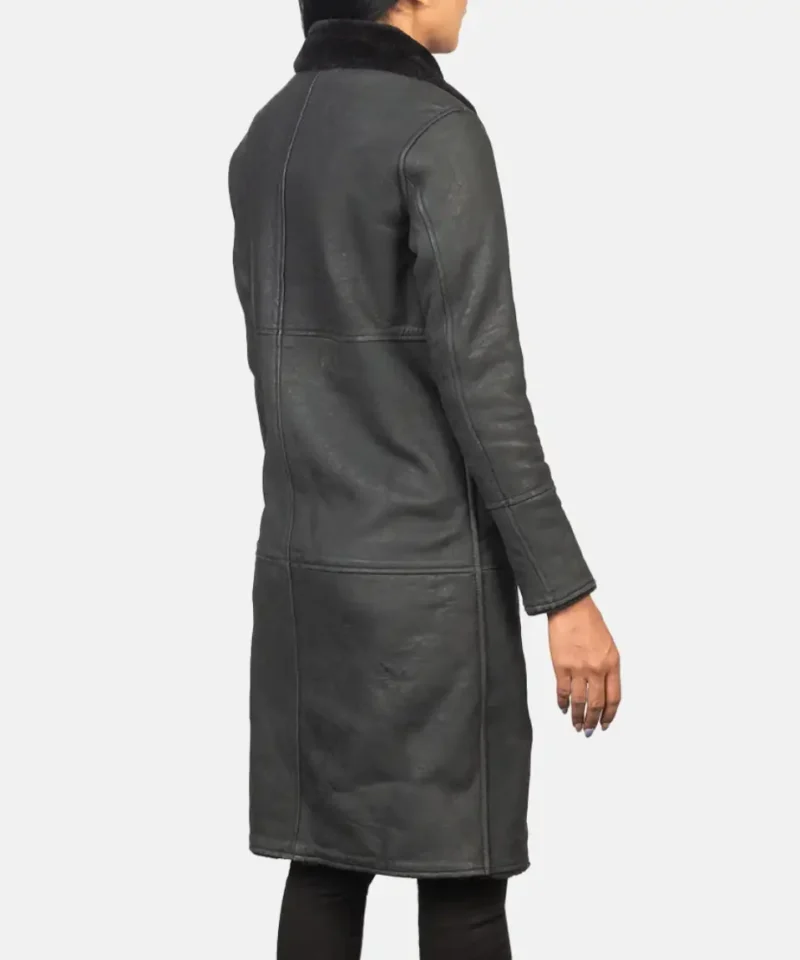 Women's Black Alina Shearling Leather Coat