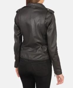 Women's Alison Brown Leather Biker Jacket