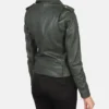 Women's Alison Green Leather Biker Jacket