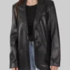 Women's Amy Black Leather Blazer