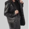 Women's Black Amy Leather Blazer