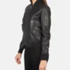 Ava Ma-1 Black Leather Bomber Jacket