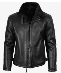 Men's B3 Bomber Black Shearling Leather Jacket