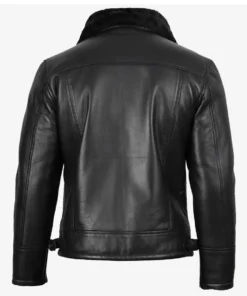Men's Black B3 Bomber Shearling Leather Jacket