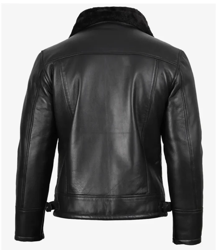 Men's Black B3 Bomber Shearling Leather Jacket