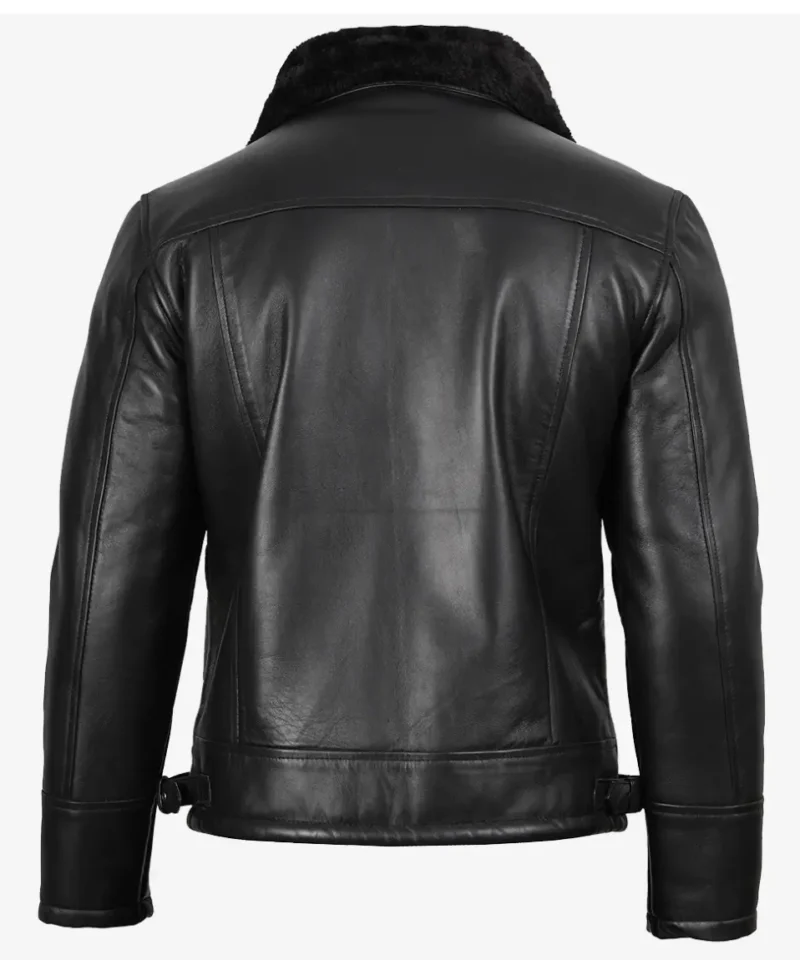 Men's Black B3 Bomber Shearling Leather Jacket