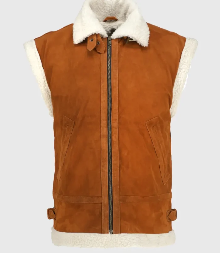 Women’s Ballerina Brown Shearling Leather Vest