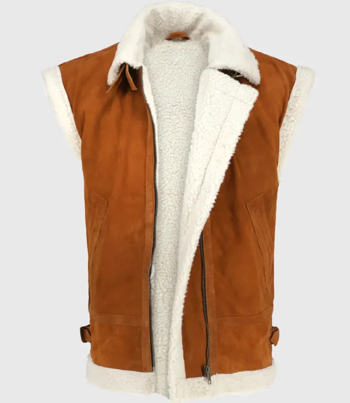 Women’s Ballerina Brown Shearling Leather Vest