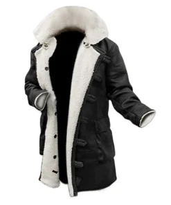 Men's Bane Swedish Bomber Real Leather Black Winter Coat