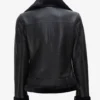 Women's Black Asymmetrical Shearling Leather Jacket