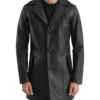 Men's Black Leather Coat