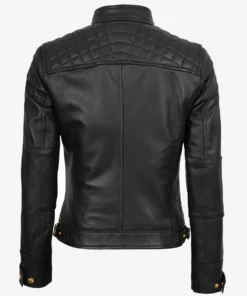 Women's Black Real Leather Biker Style Jacket