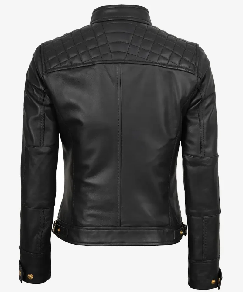 Women's Black Real Leather Biker Style Jacket