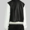 Women’s Black and White Leather Varsity Jacket