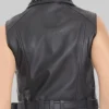 Women’s Christina Punk Black Studded Biker Leather Vest