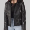 Women's Cindy Black Biker Leather Jacket