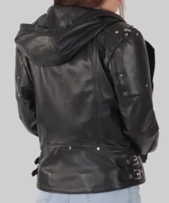 Women's Black Cindy Biker Leather Jacket