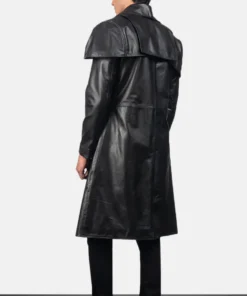 Men's Black Classic Leather Duster