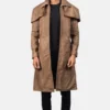 Men's Classic Brown Leather Duster