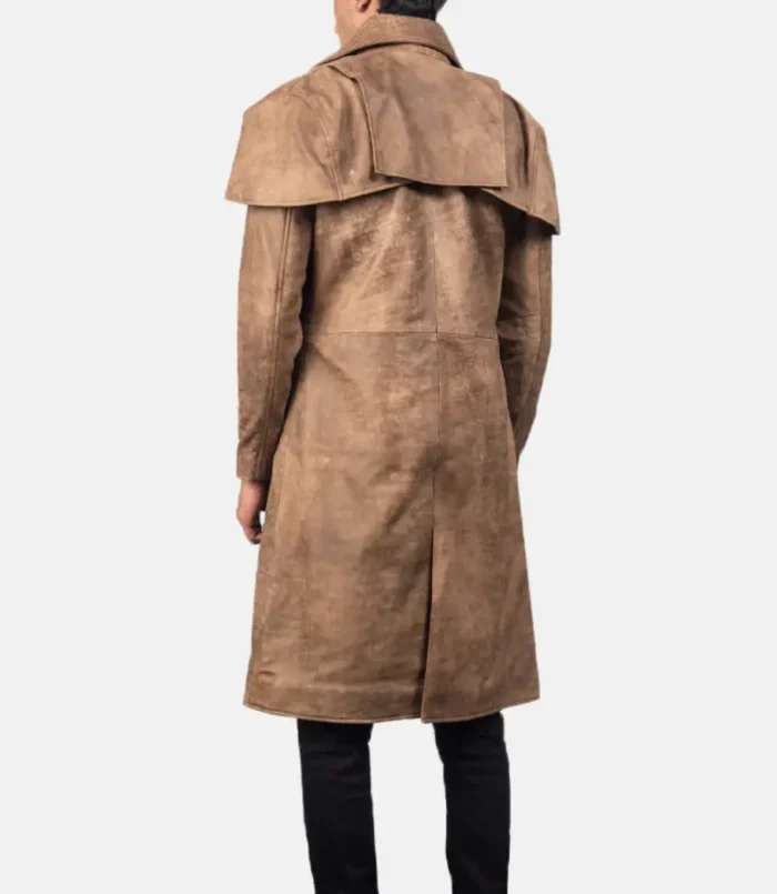 Men's Brown Classic Leather Duster