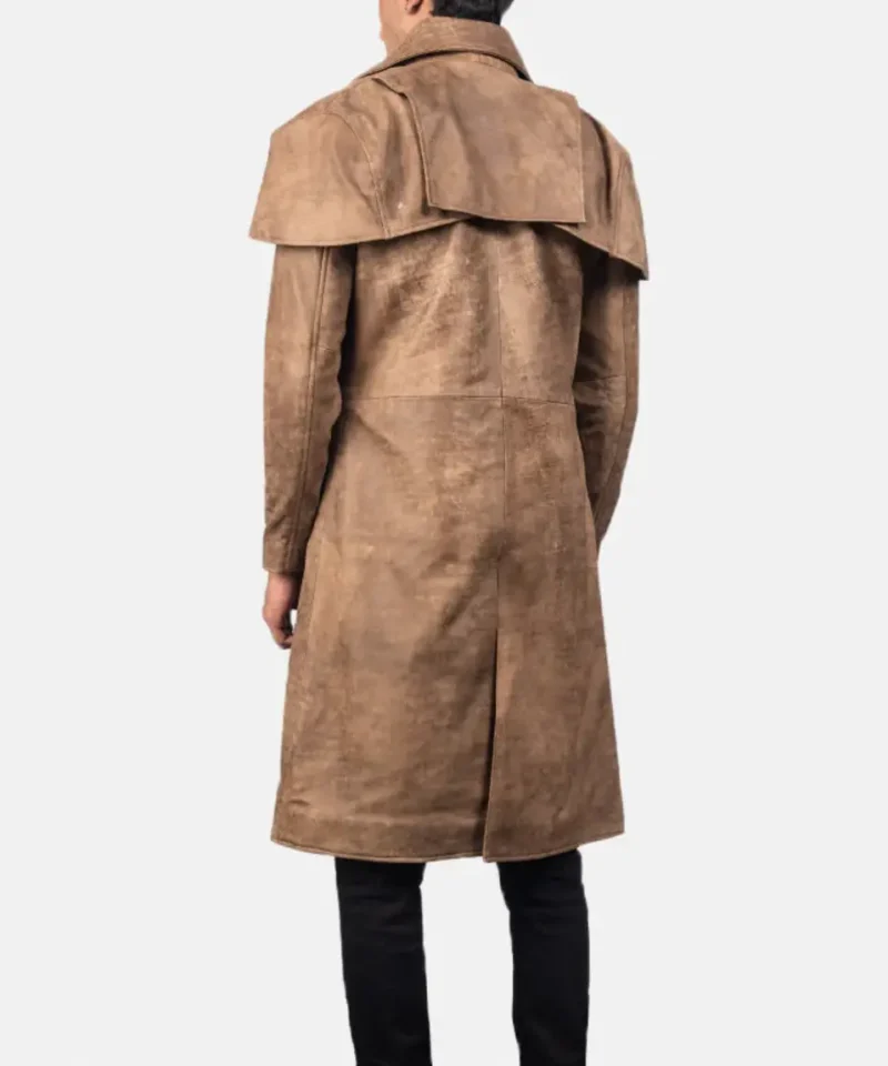 Men's Brown Classic Leather Duster