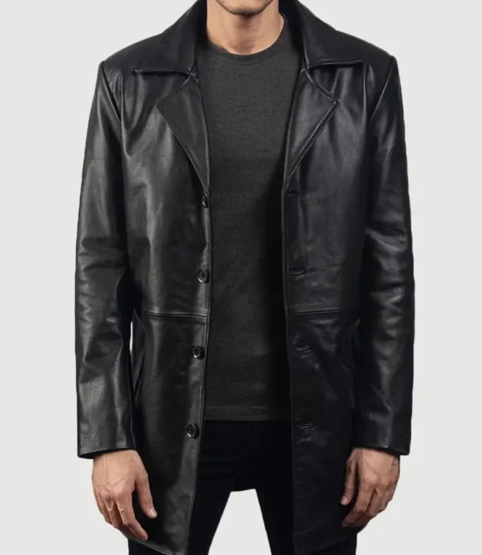 Men's Classmith Black Leather Coat