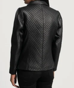 Women's Black Cora Quilted Leather Blazer