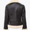 Women's Dark Brown Shearling Leather Bomber Jacket
