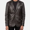 Men's Daron Brown Leather Blazer