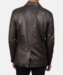 Men's Brown Daron Leather Blazer