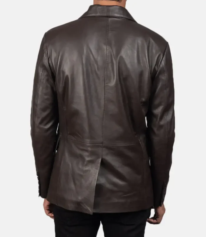 Men's Brown Daron Leather Blazer