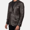 Men's Daron Brown Leather Blazer