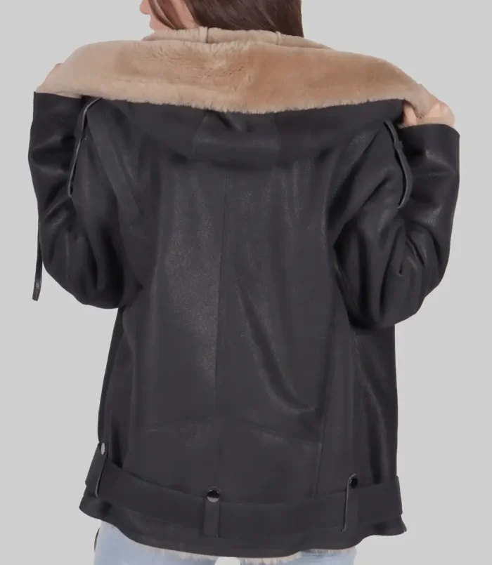 Women's Black Debra B-3 Bomber Leather Jacket