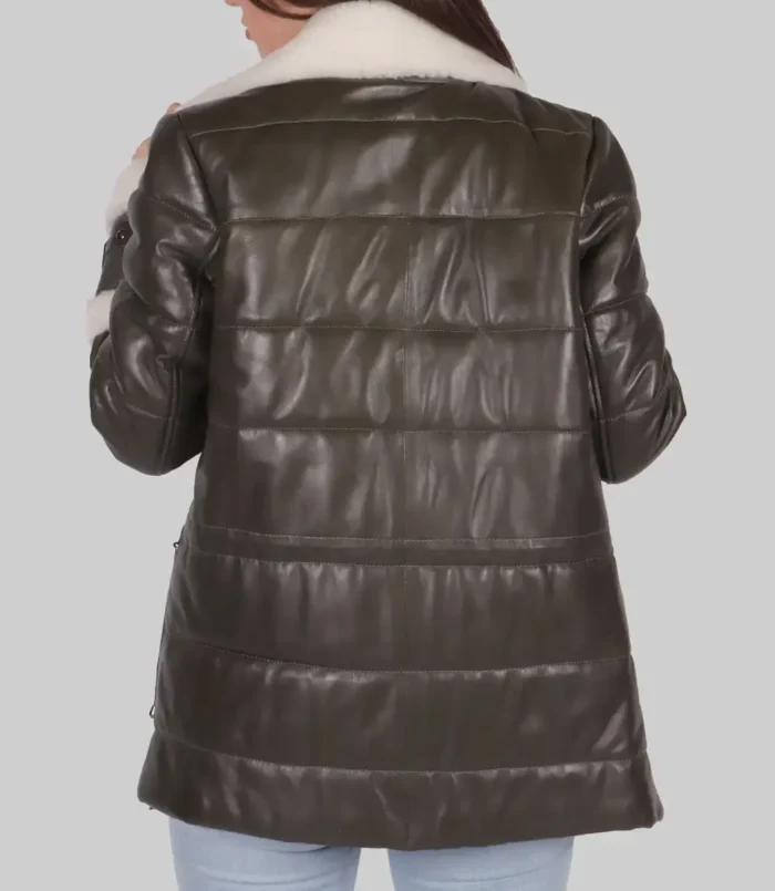 Women's Debra Grey B-3 Bomber Leather Jacket