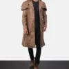 Men's Deux Brown Leather Duster