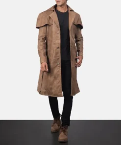 Men's Deux Brown Leather Duster