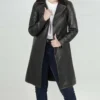 Women's Distressed Brown 3/4 Length Leather Coat