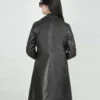 Women's Brown Distressed 3/4 Length Leather Coat