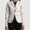 Women's Donna Blake White Leather Blazer