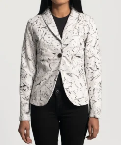 Women's Donna Blake White Leather Blazer